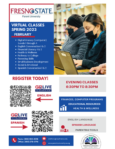 Parent University Flyer with QR code